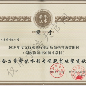 水利脫貧攻堅貢獻獎